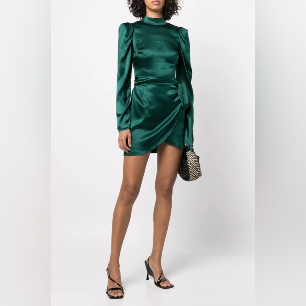 Reformation Josephine Dress In Emerald Size 2